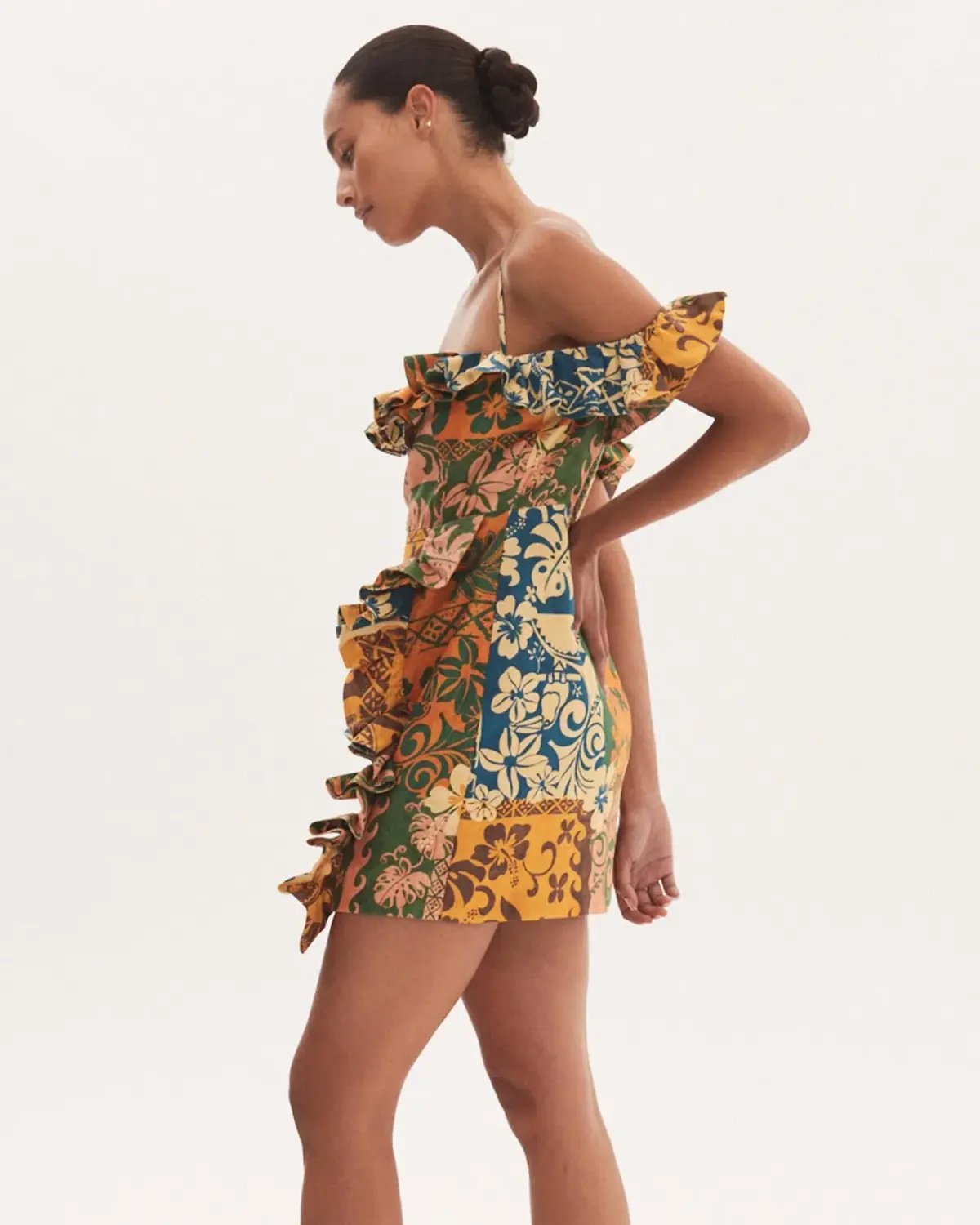 Alemais Archie Flounce Mini Dress Print Size 10 photo 2