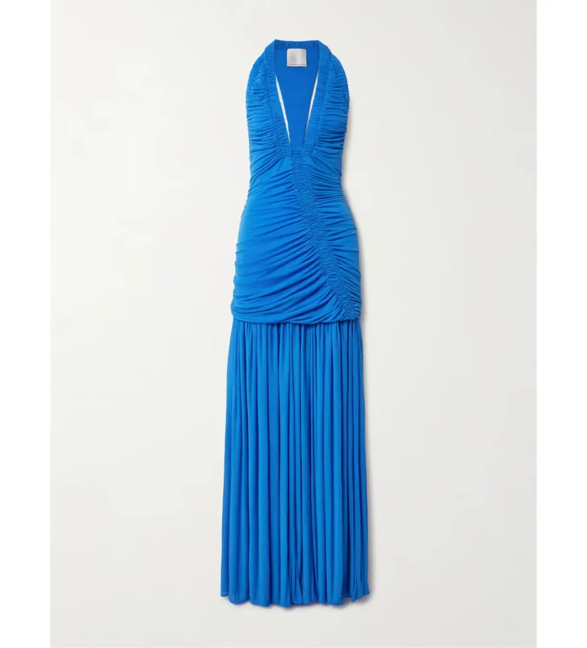 Christopher Esber Orion Open-back Ruched Mesh Gown in Blue Size 6 photo 3