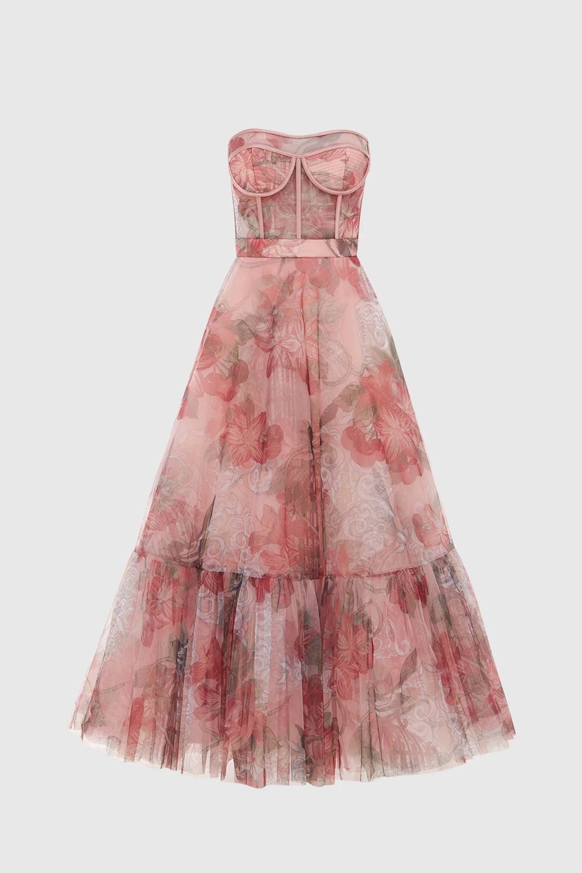 LEO LIN RAE BUSTIER MIDI DRESS - AZALEA PRINT IN FORTUNE photo 3