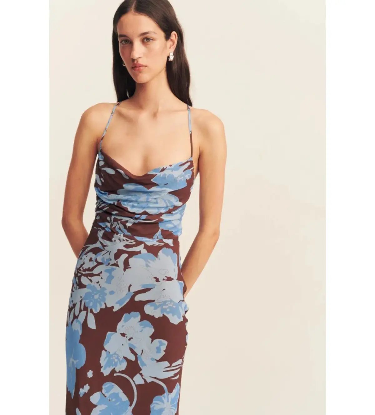 Shona Joy Olson Lace Back Bias Maxi Dress in Arcadian Floral Size AU 10 photo 4