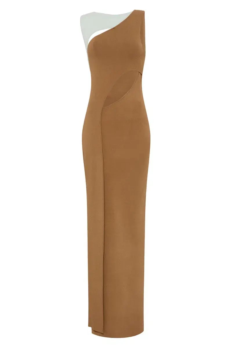 Sir The Label Nadja Cut Out Midi Dress Cinnamon Size 2 / 10 AU photo 3