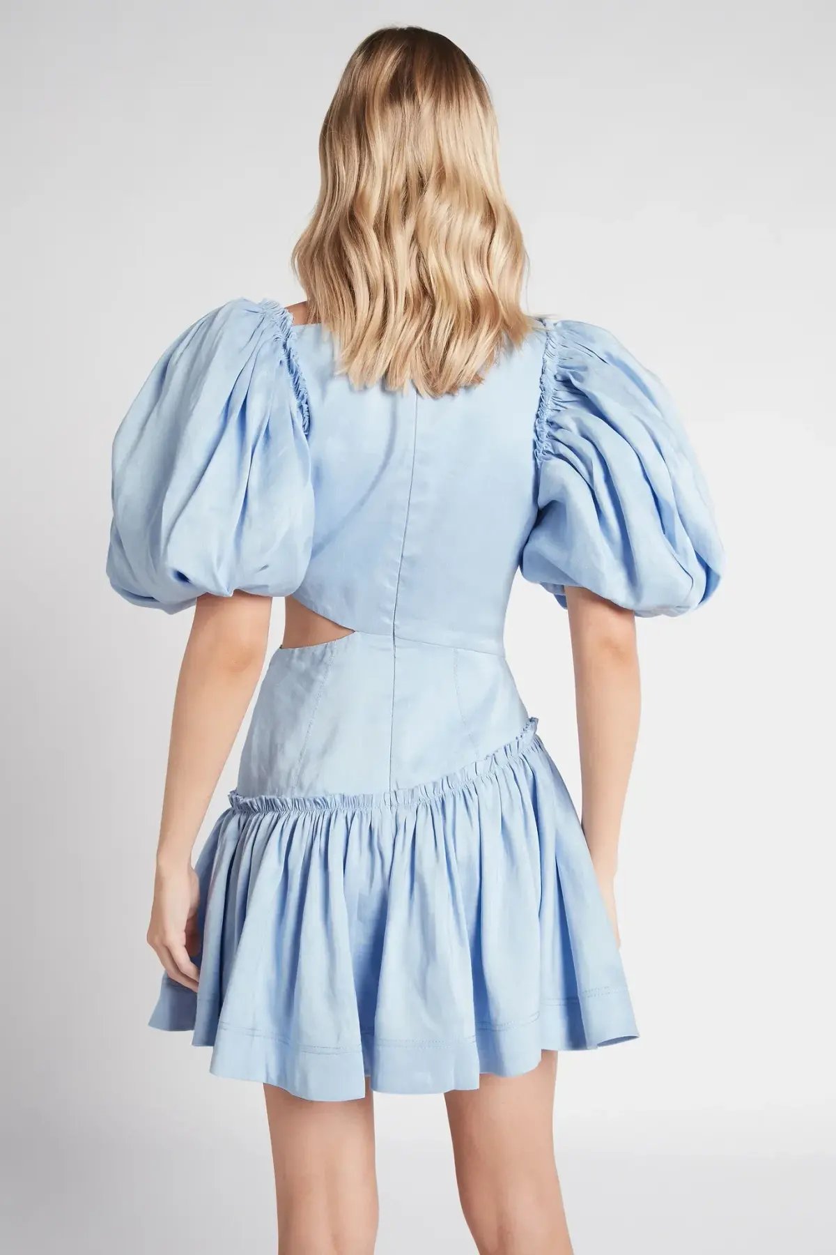Aje Chateau Cut Out Mini Dress Sky Blue Size 6 photo 2