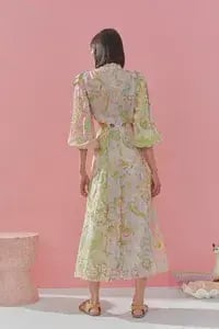 Alemais Marta Cutout Midi Dress Print Size 8 photo 3