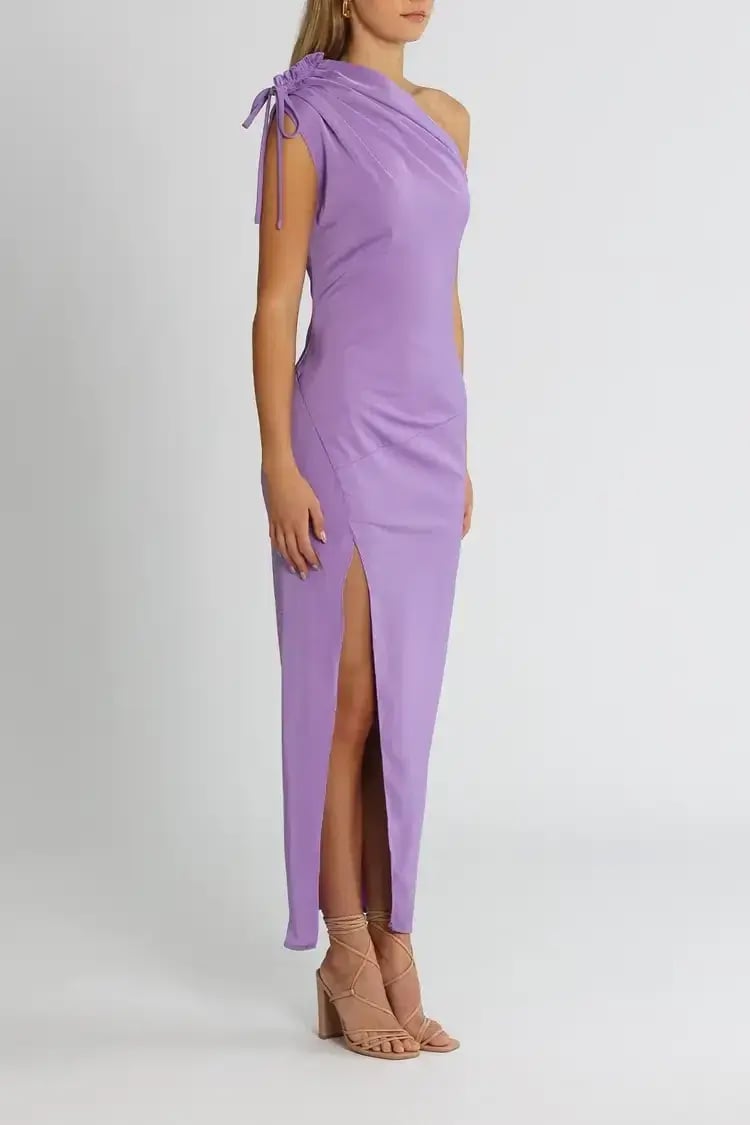 By Johnny Jasmine One Shoulder Dress in Purple Size 8 photo 2