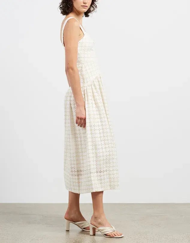 Shona Joy Penelope Midi Dress Cream Size 12 photo 2