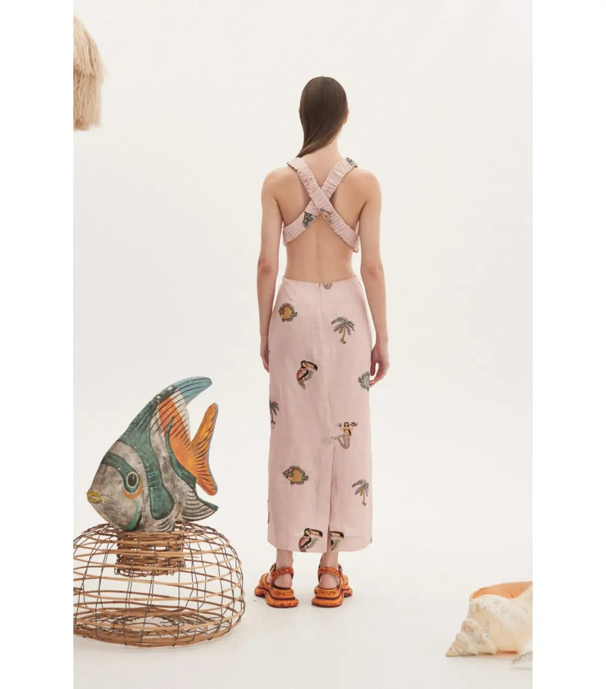 Alémais Vacay Front Twist Midi Dess Pink Size AU 12 photo 3