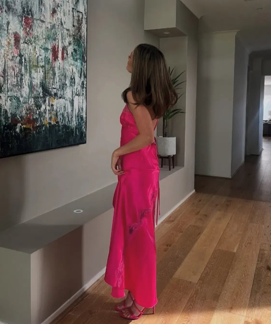 Vintage Slip Maxi Gown Pink Size 10/S photo 2