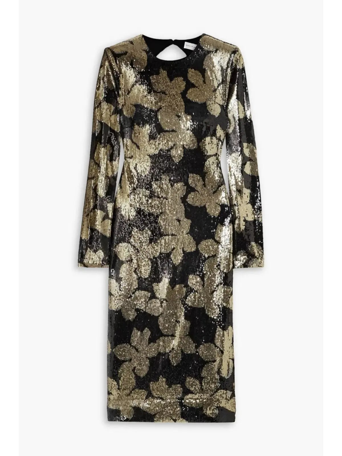 Rebecca Vallance Lepore Longsleeve Midi Dress in Gold Size AU 14 photo 3