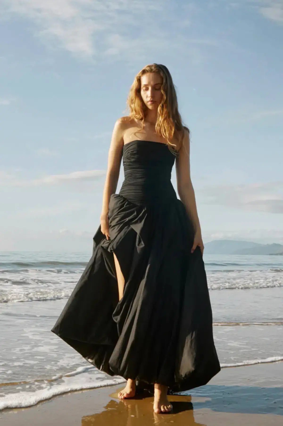 Aje Violette Bubble Hem Maxi Dress Black Size 14 photo 2