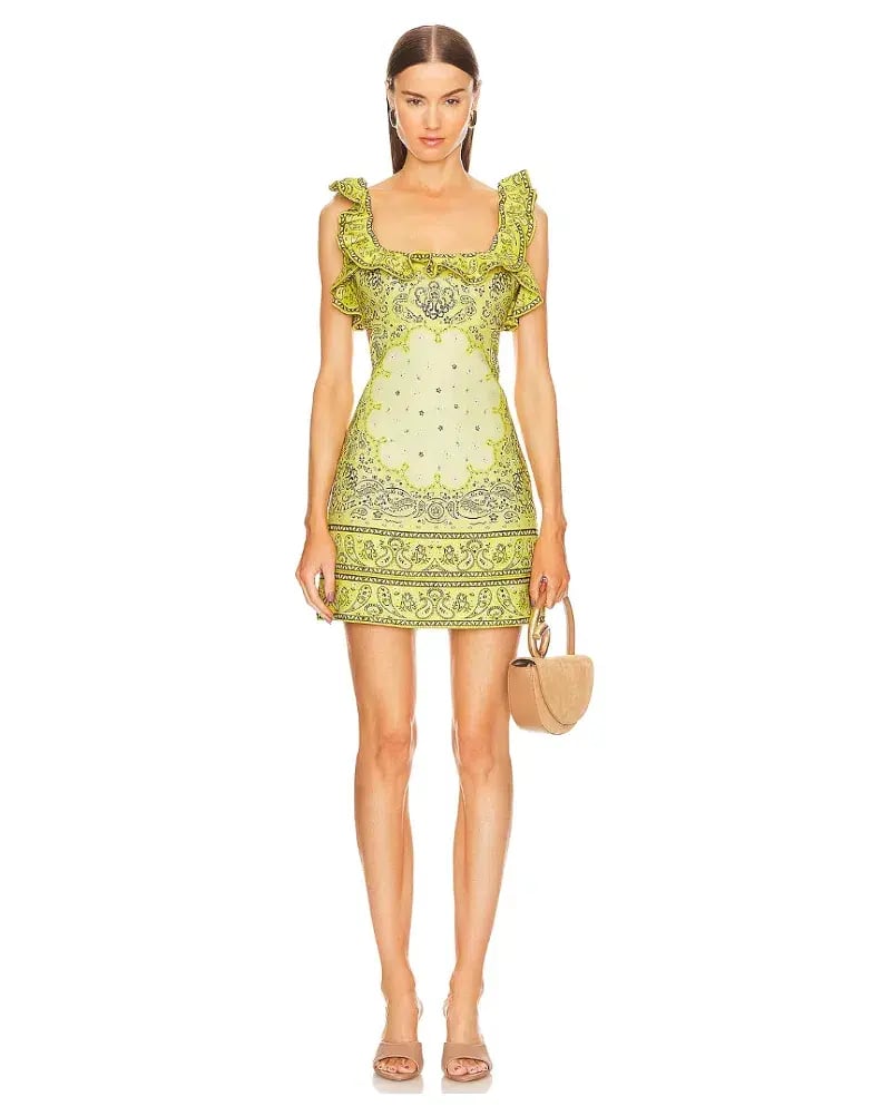 Zimmermann Matchmaker Frilled Mini Dress Yellow Bandana Size 0P / AU 6 photo 2