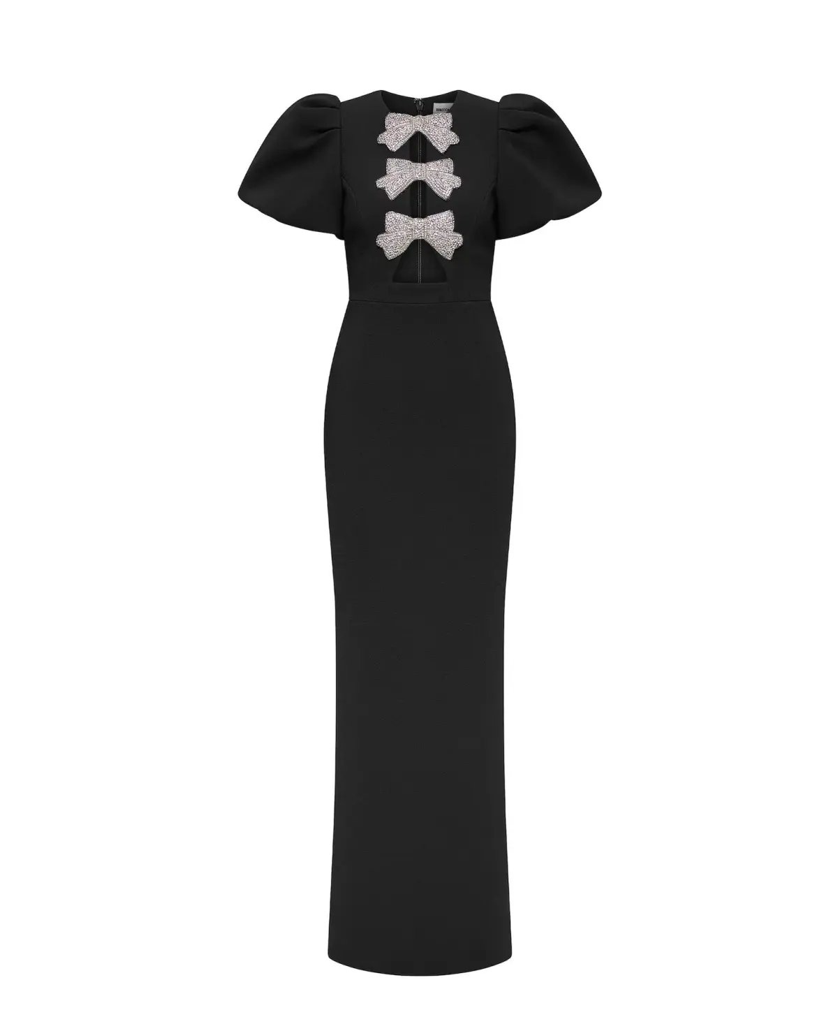 Rebecca Vallance Violetta Puff Sleeve Gown in Black Size AU 10 photo 4