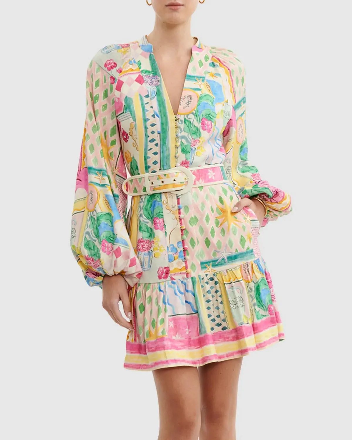 Rebecca Vallance Le Mur Rose Mini Dress Multi Size 8 photo 2