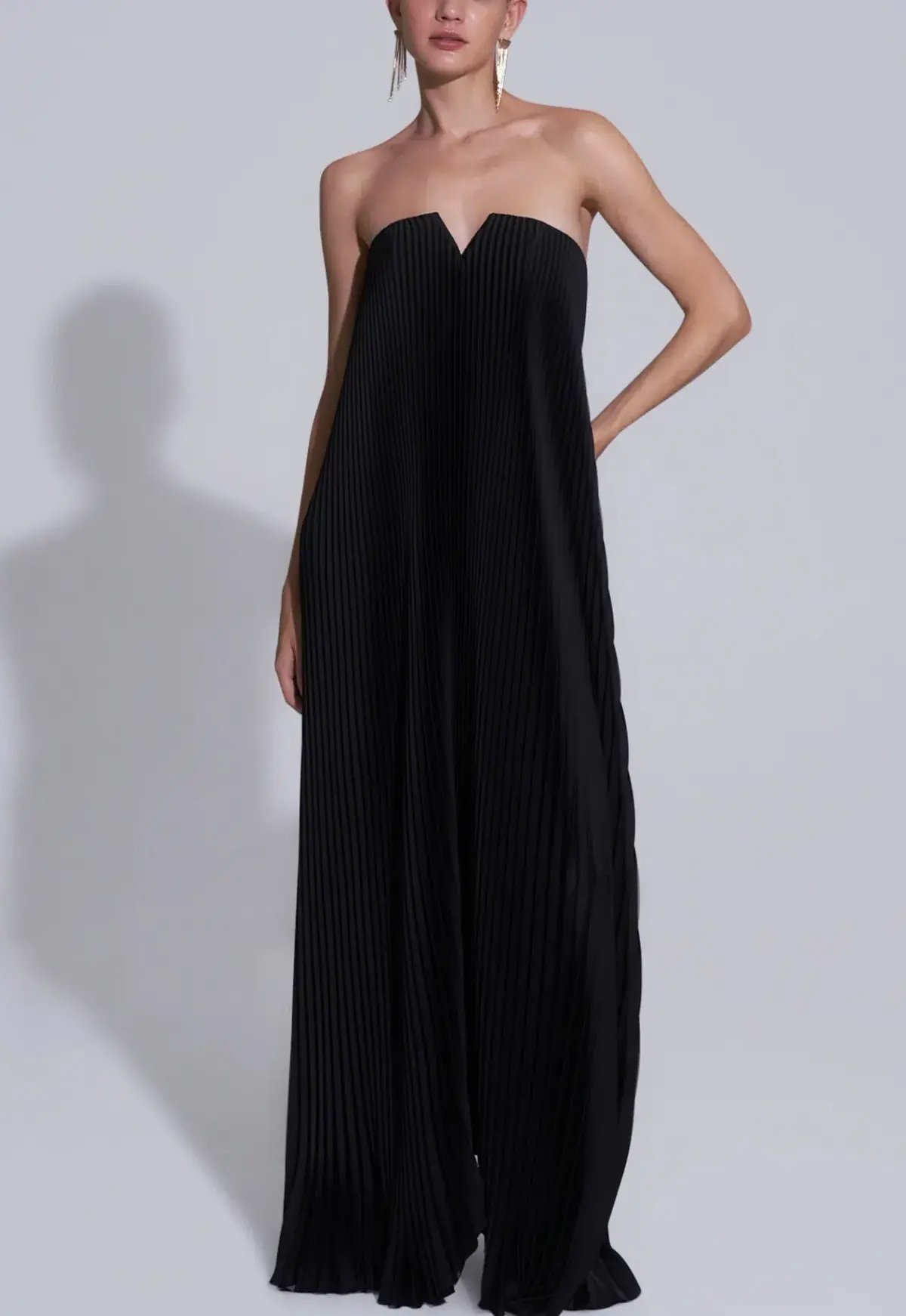 L'Idee Black Tie Gown Dress Noir Black Size 8 photo 2