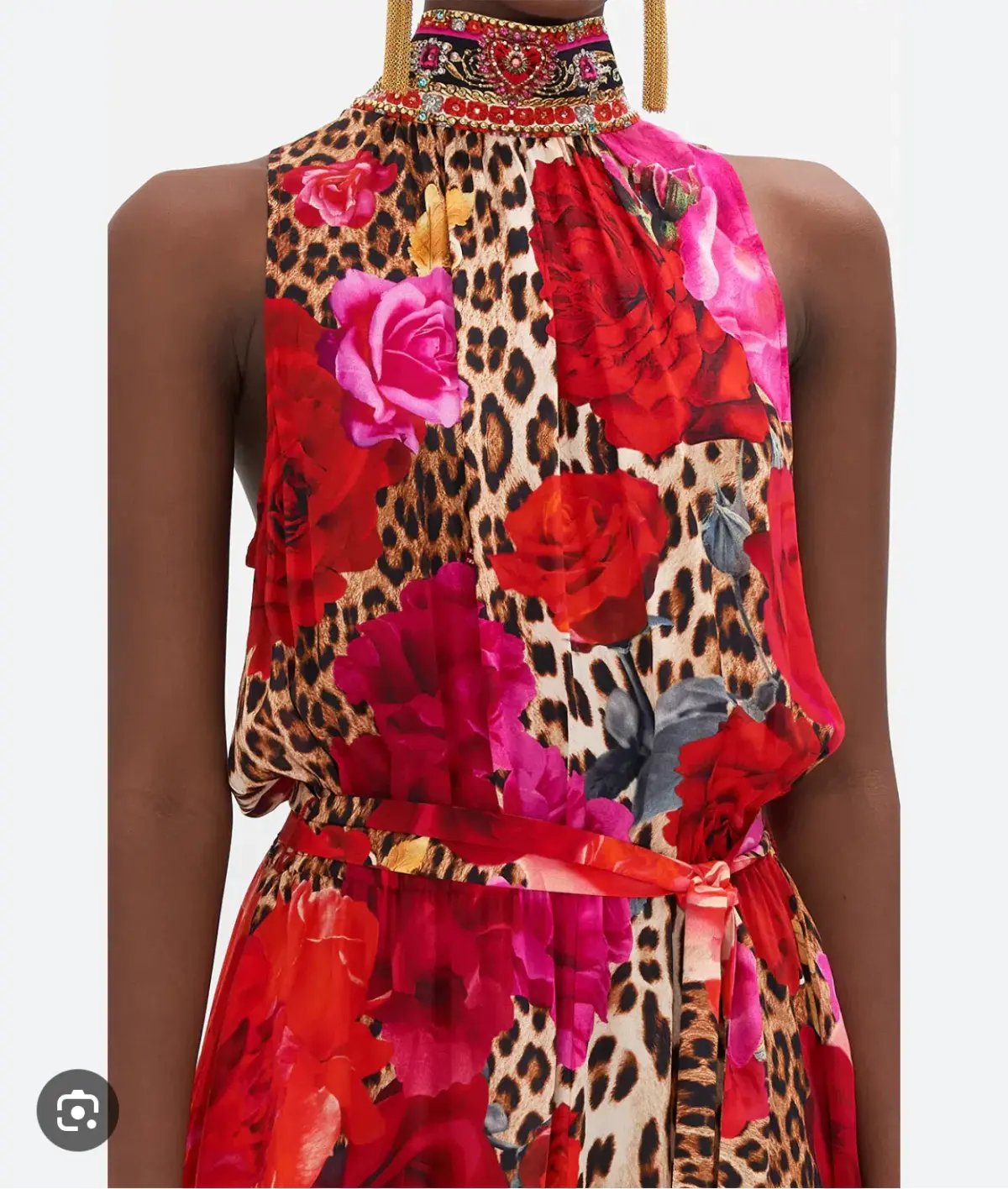 Camilla - NECKTIE DRESS WITH ELASTICATED WAIST HEART LIKE A WILDFLOWER photo 4