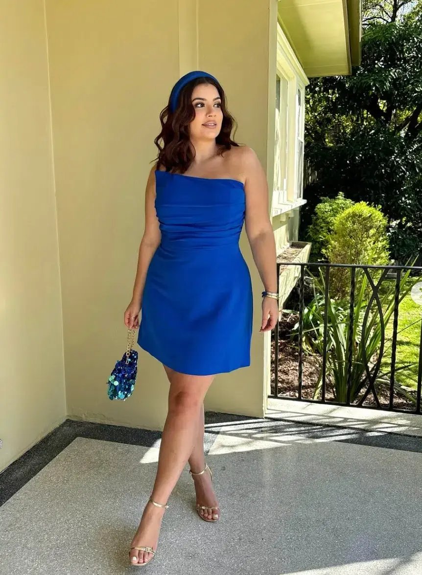 Azzurielle Cassie Strapless Mini Dress Cobalt Size 10 photo 2