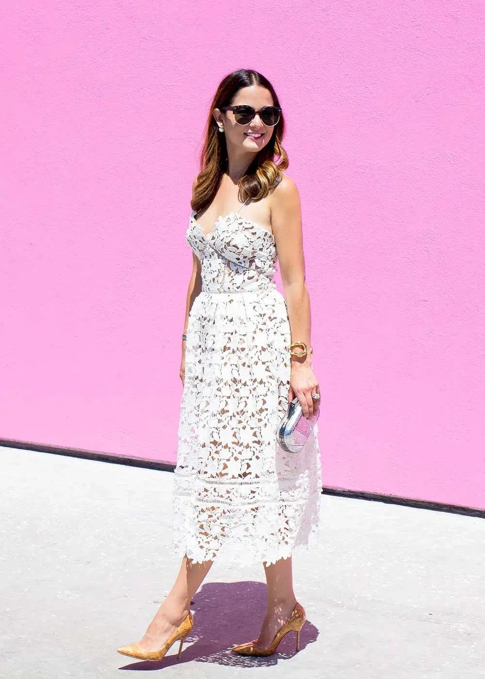 Self-portrait Azalea Guipure Lace Dress White Size AU 8 photo 7