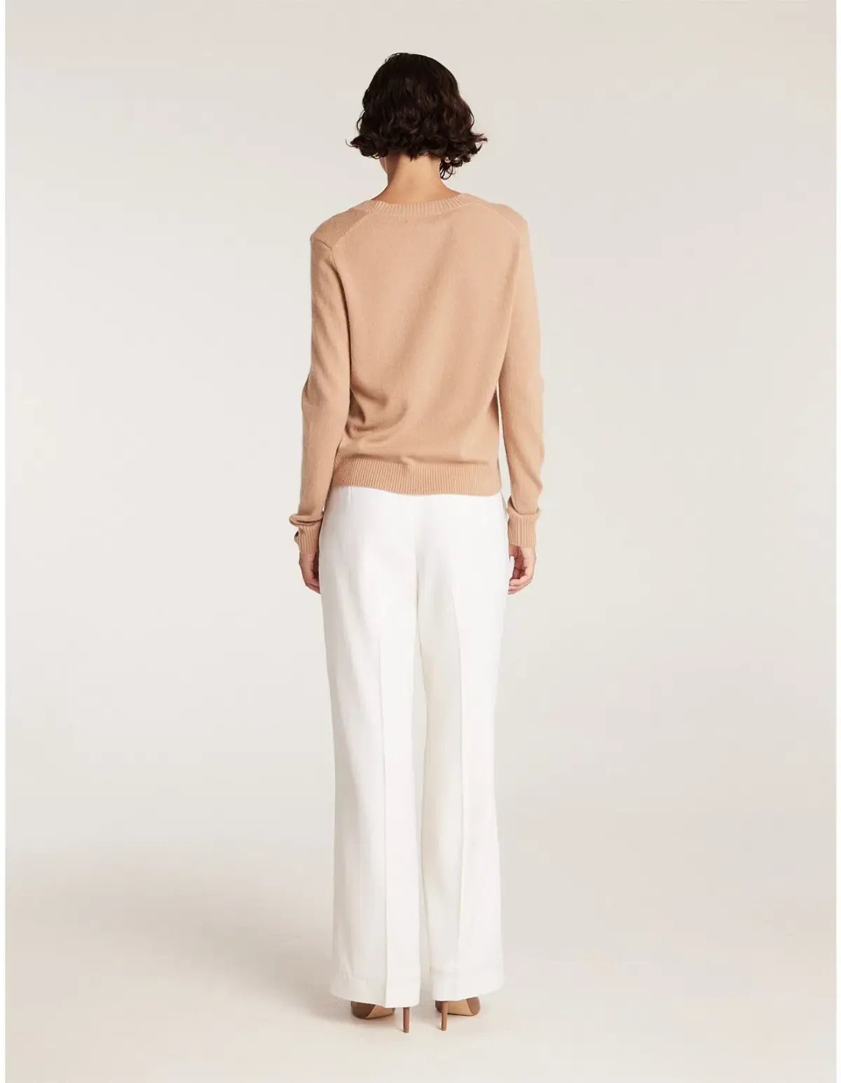 Perri Cutten Cashwool V Neck Jumper Chestnut Size 16/L photo 3