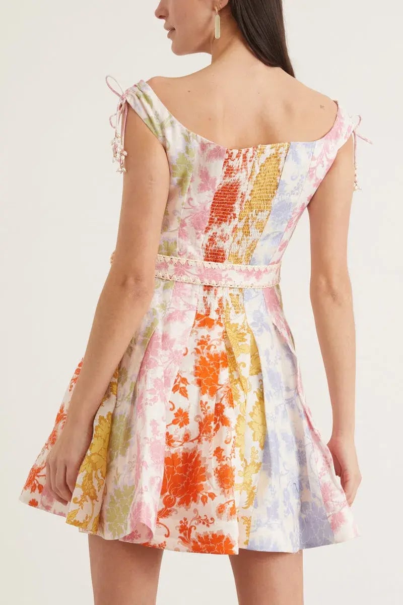 Zimmermann Postcard Spliced Mini Dress in Spliced Tonal Floral Size 3/Au14 photo 2