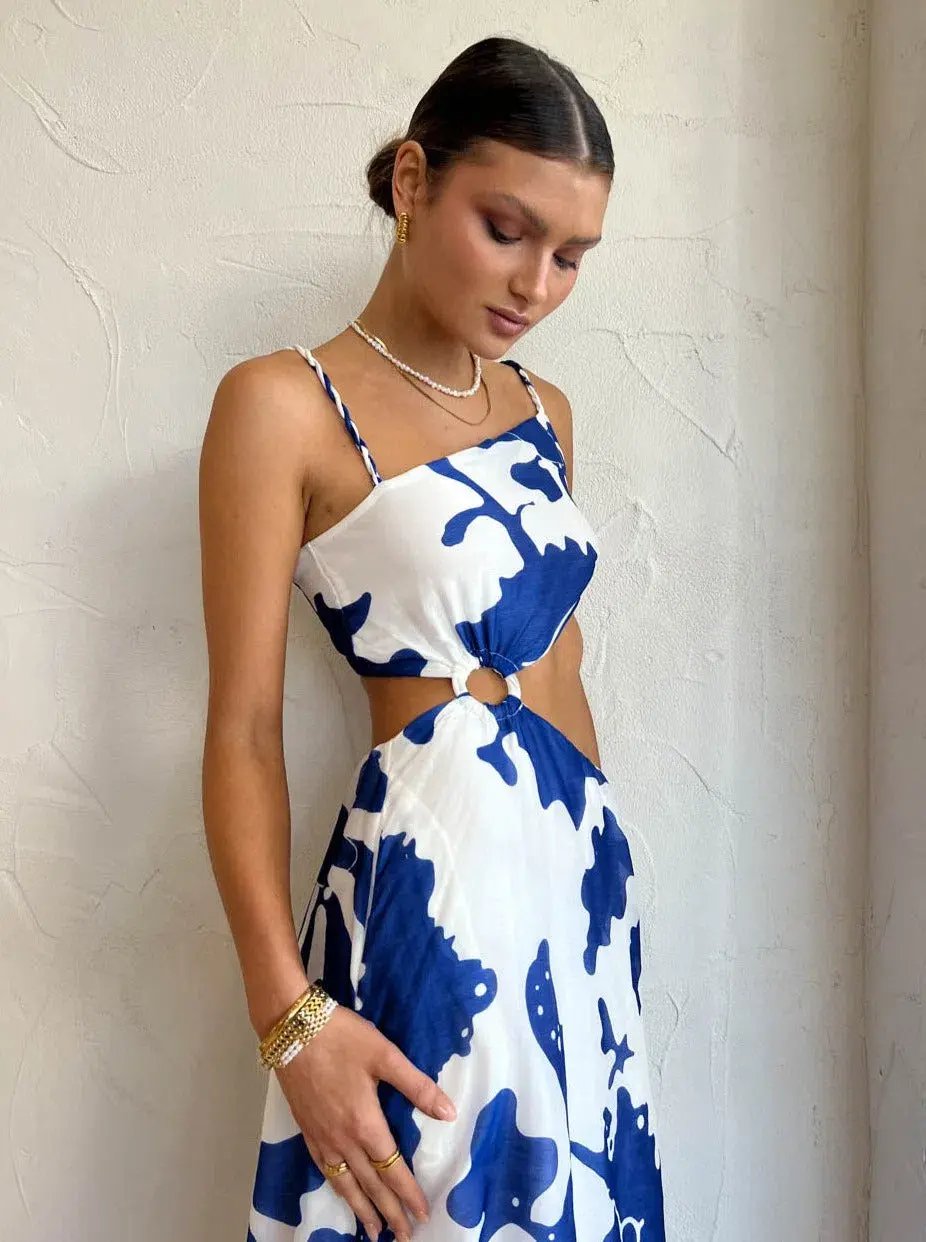 Sir the Label Vivi Asymmetric Cut Out Dress Print Size 8 photo 3