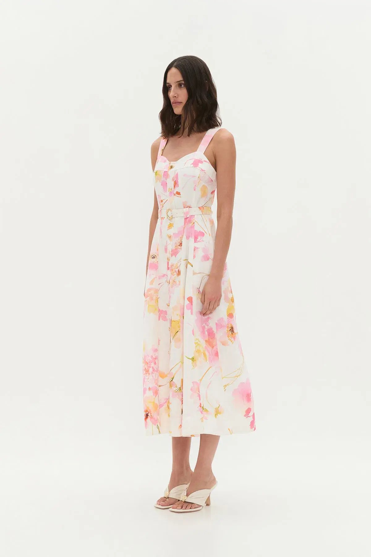 AJE ZARIE MIDI DRESS in WILDFLOWERS SIZE 6 photo 3