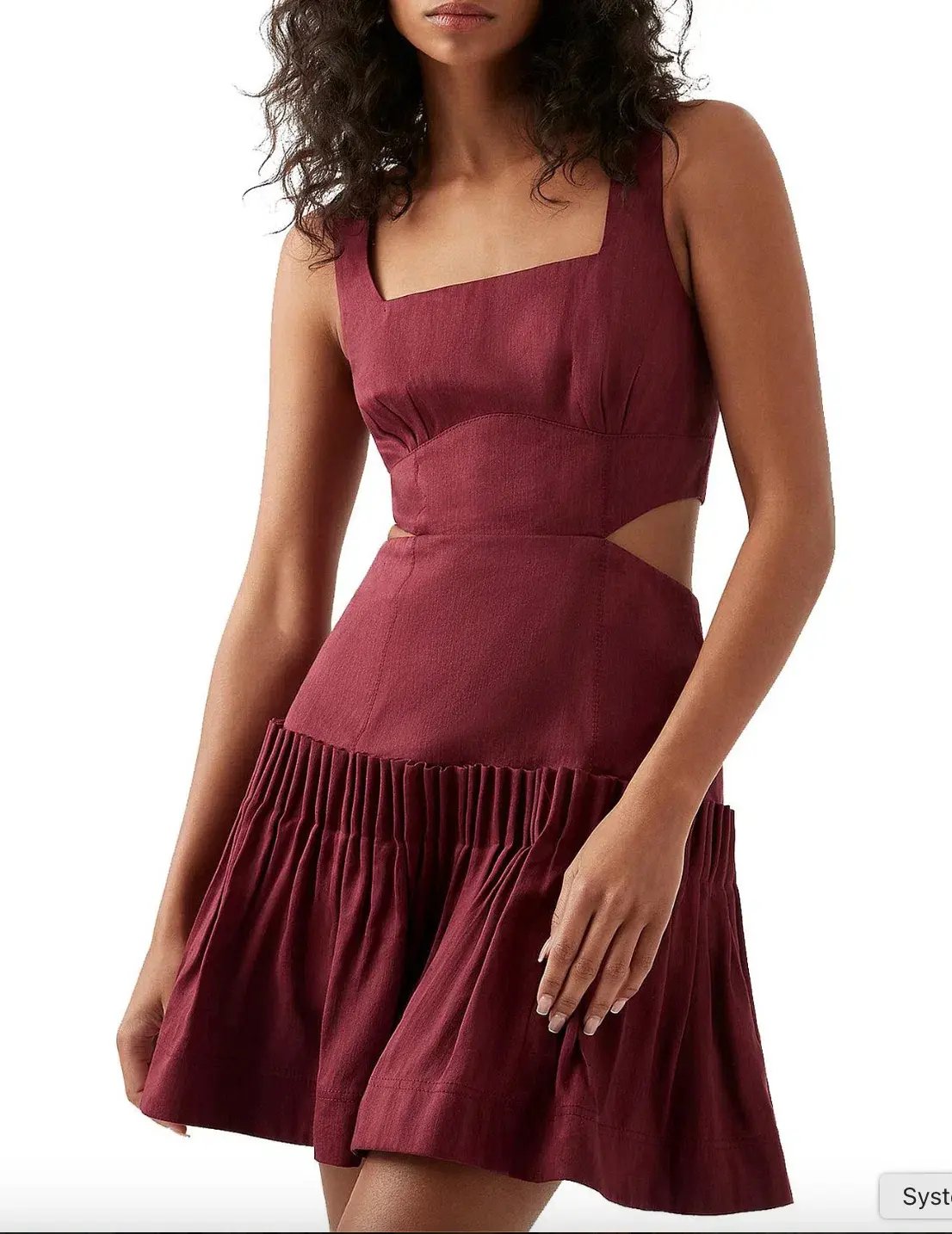 Aje Audette Pleated Mini Dress Burgundy Size 6 photo 4