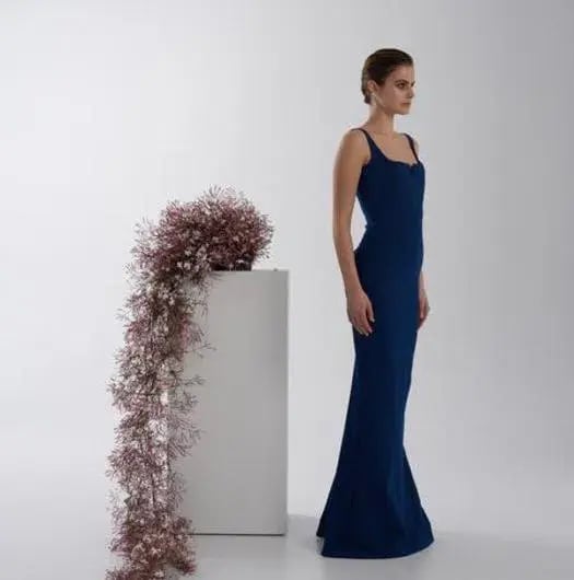 Rachel Gilbert Anneke Gown Blue Size 8 photo 4