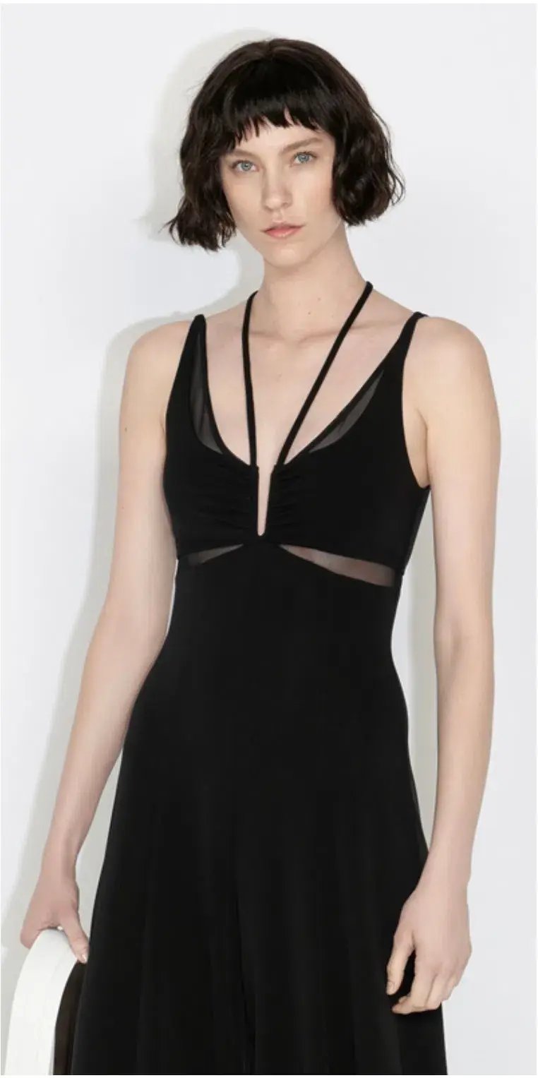 Cue Jersey Panelled Jumpsuit Black Size 8 photo 2