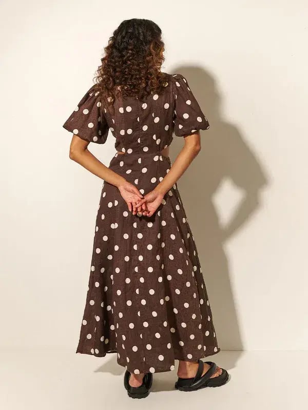 Kivari Harper Maxi Dress Brown Print Size 6 photo 3