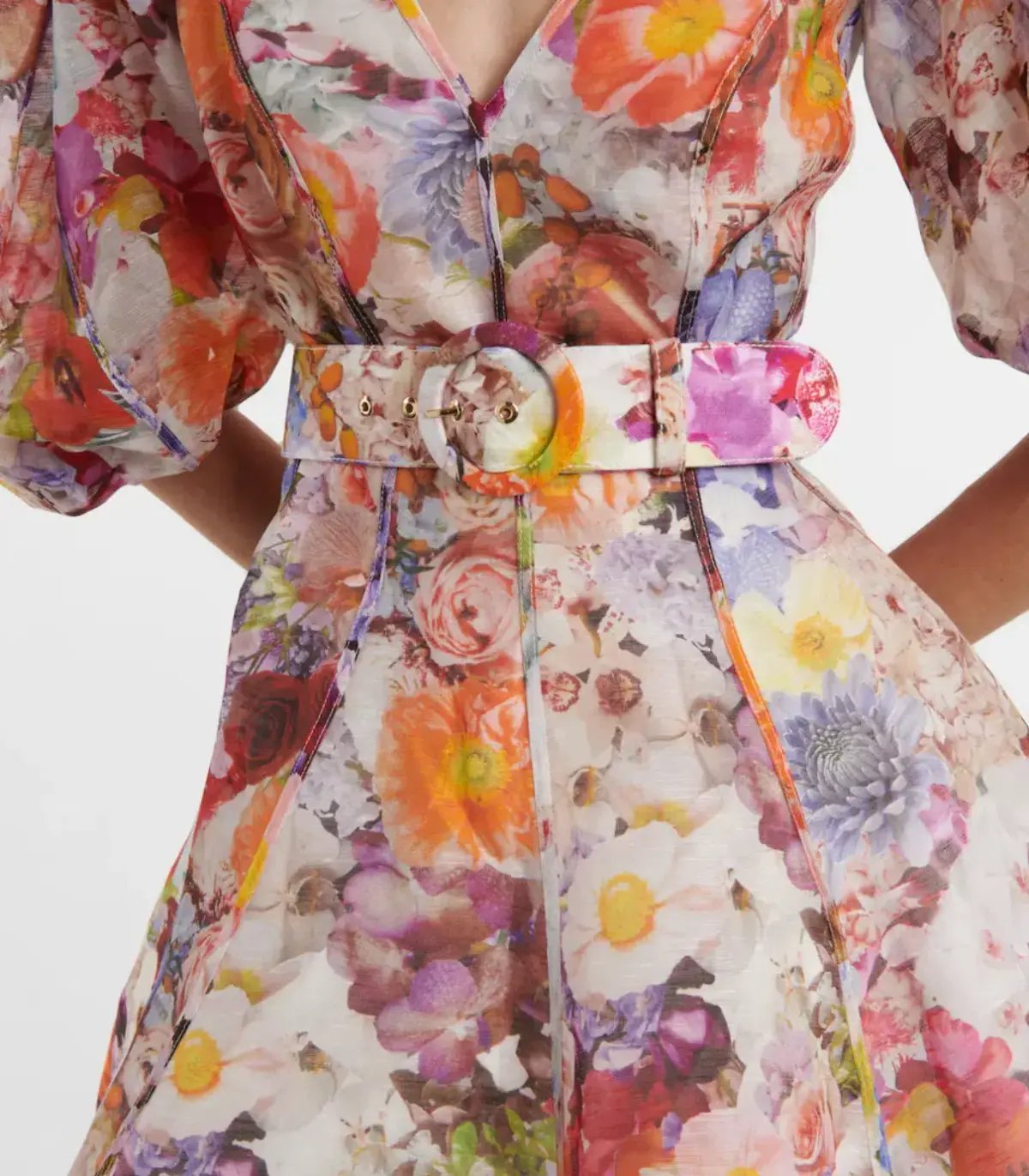 Zimmermann Prima Balloon Sleeve Mini Dress Floral Size 0 / Aus 6-8 photo 6
