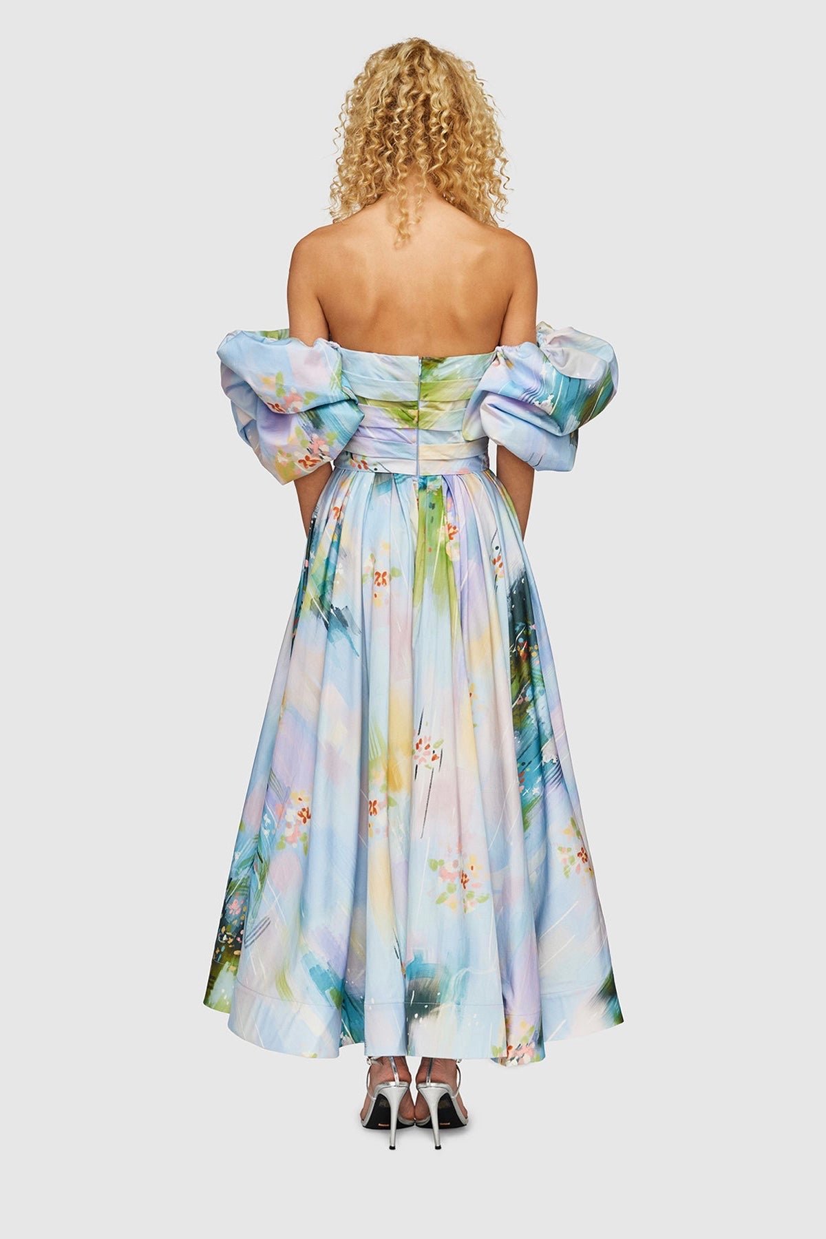 LEO LIN MATILDA PUFF SLEEVE MIDI DRESS - WILLOW PRINT photo 5