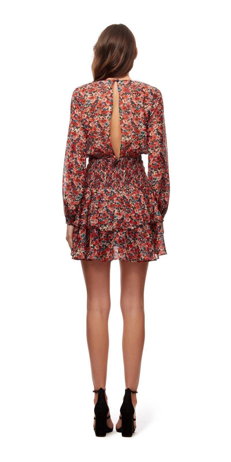 KOOKAI - BOUQUET RED FLORAL DRESS - SIZE 6 photo 3