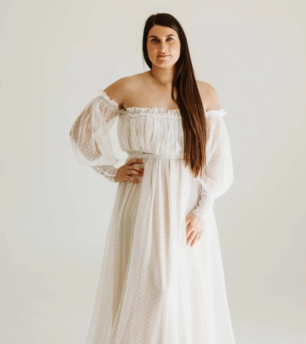 Isadora Tulle Dress White in Nude Lining Size S / AU 10 photo 2
