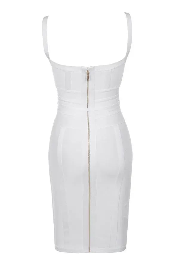 House of CB Belice Tie Waist Bandage Midi Dress White Size 6 photo 6