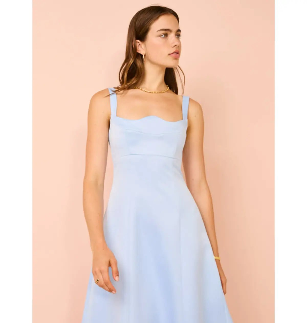 Leo Lin Odette Midi Dress In Sky Blue Size AU 12 photo 2