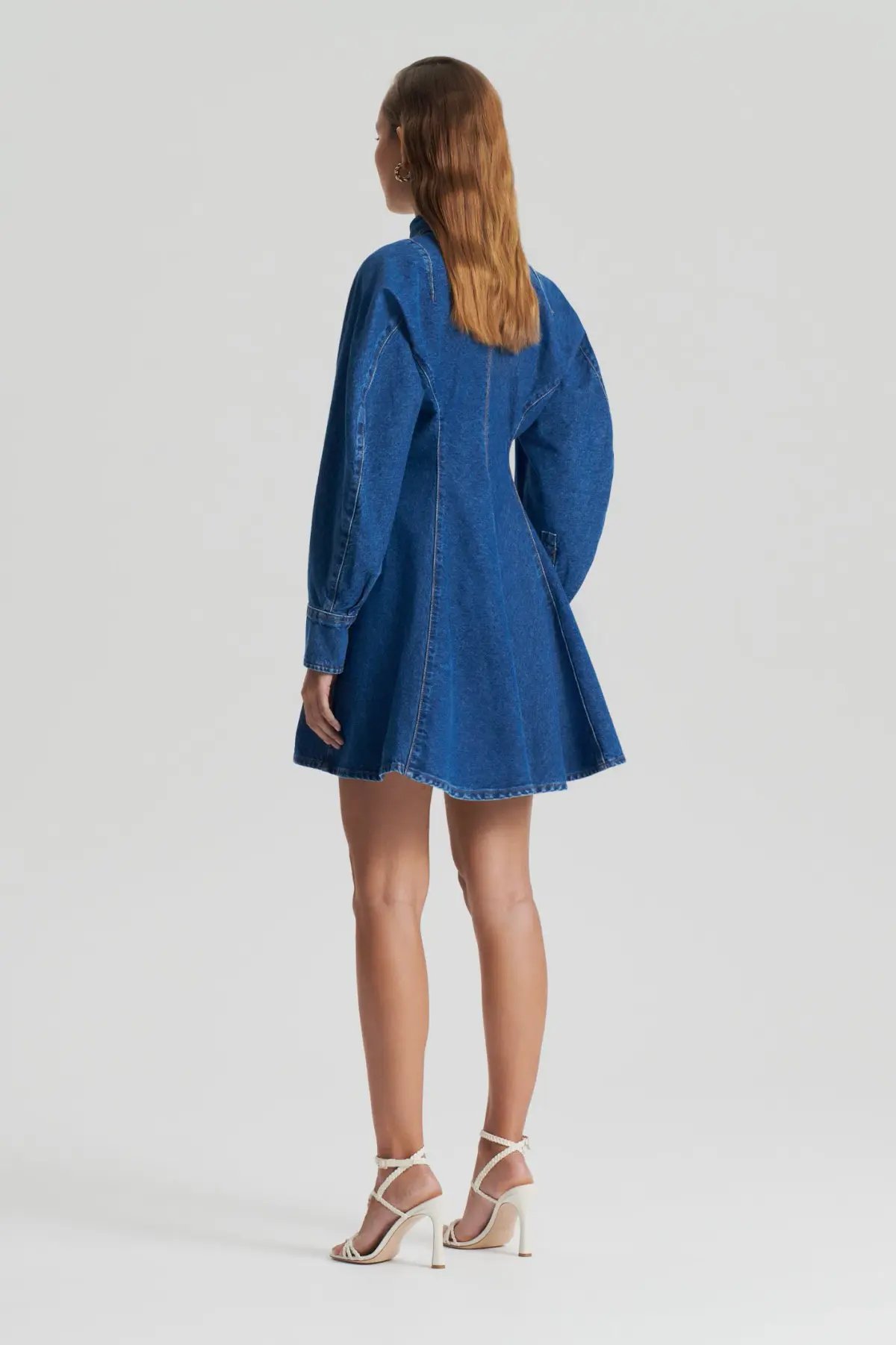 Scanlan Theodore Denim Cocoon Sleeve Mini Dress Blue Size 10 photo 3