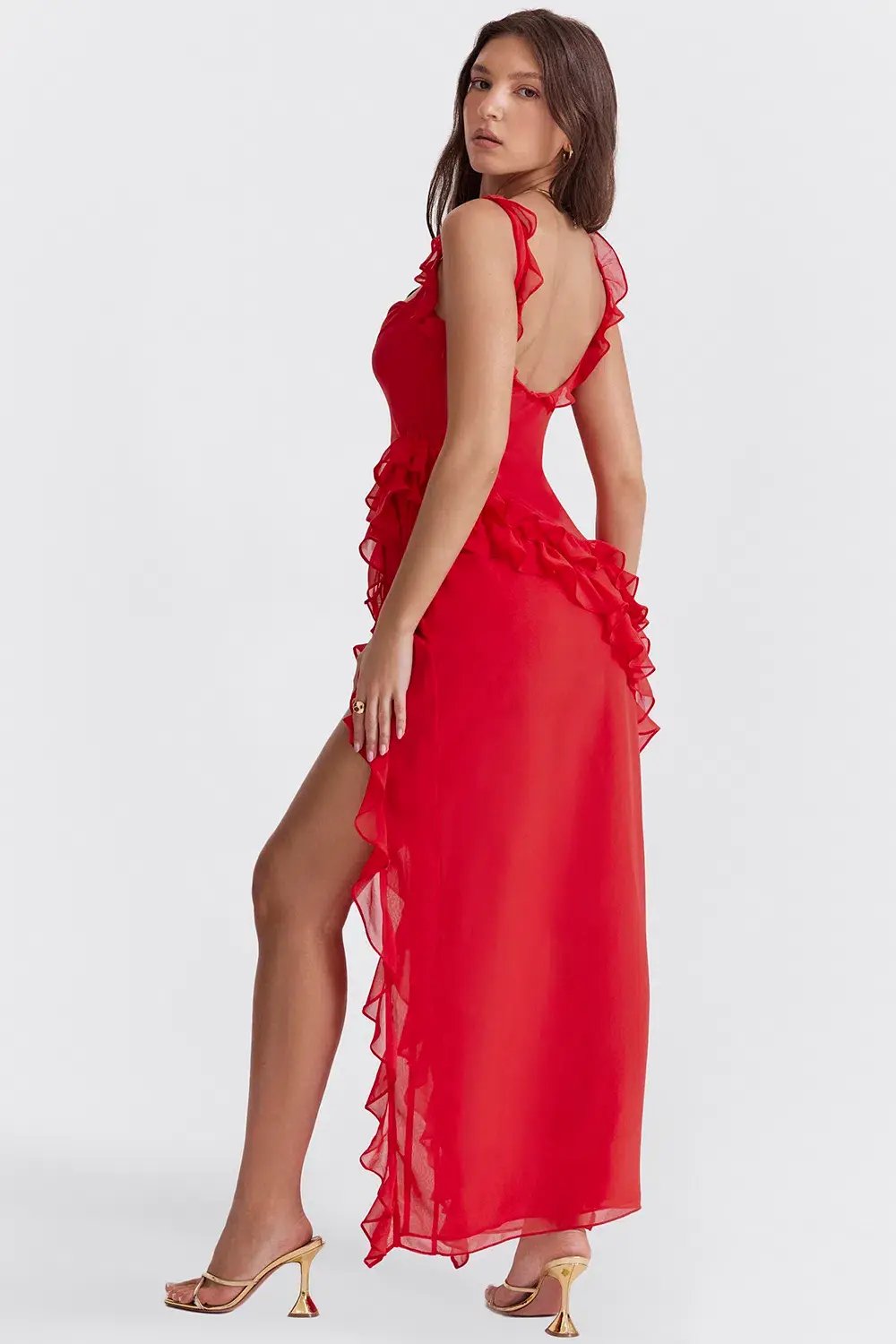 House Of CB Ariela Ruffle Maxi Dress Red Size XS / 6 photo 11