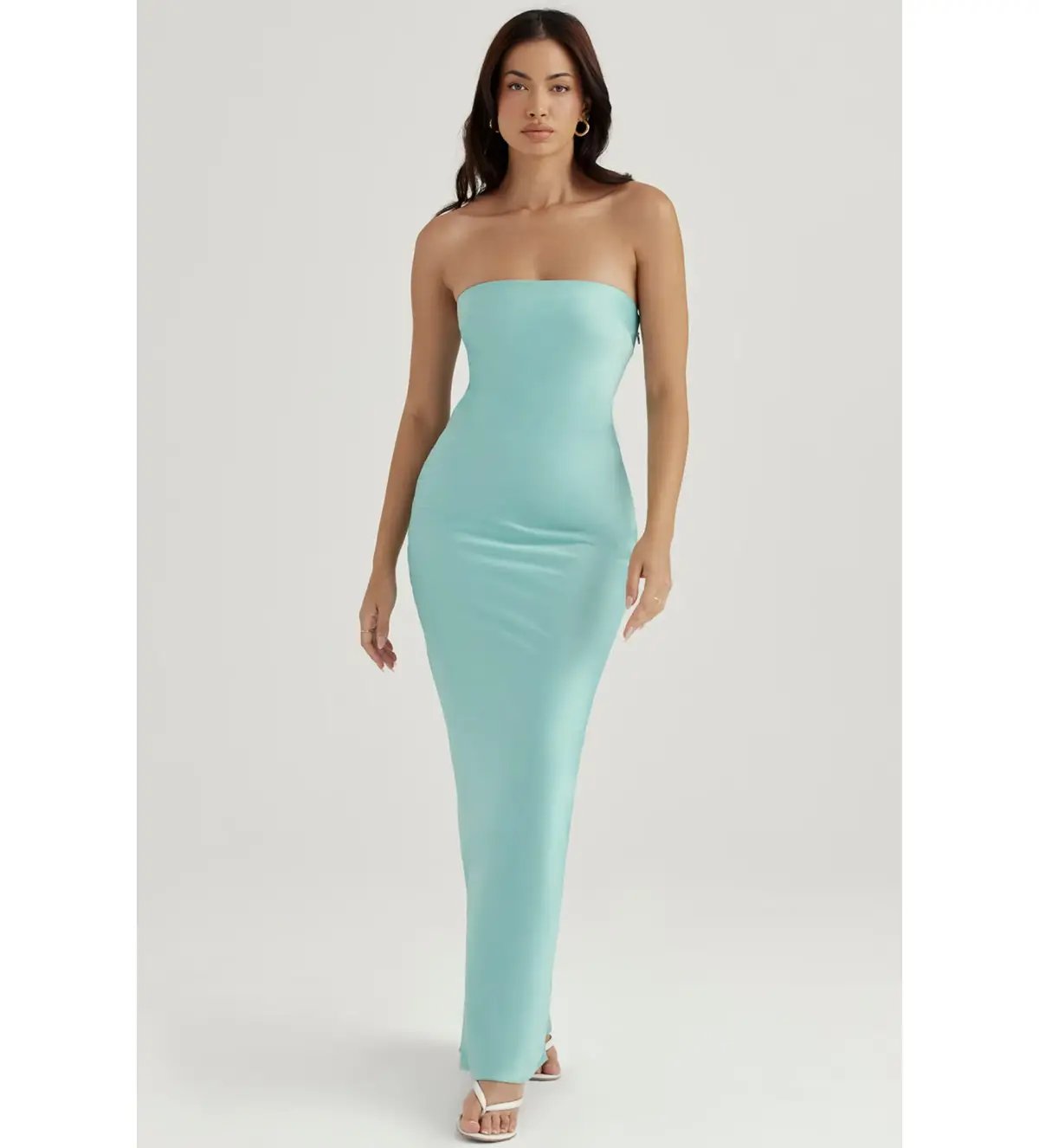 House of CB Alette Satin Maxi Dress Jade Size M / AU 10 photo 4