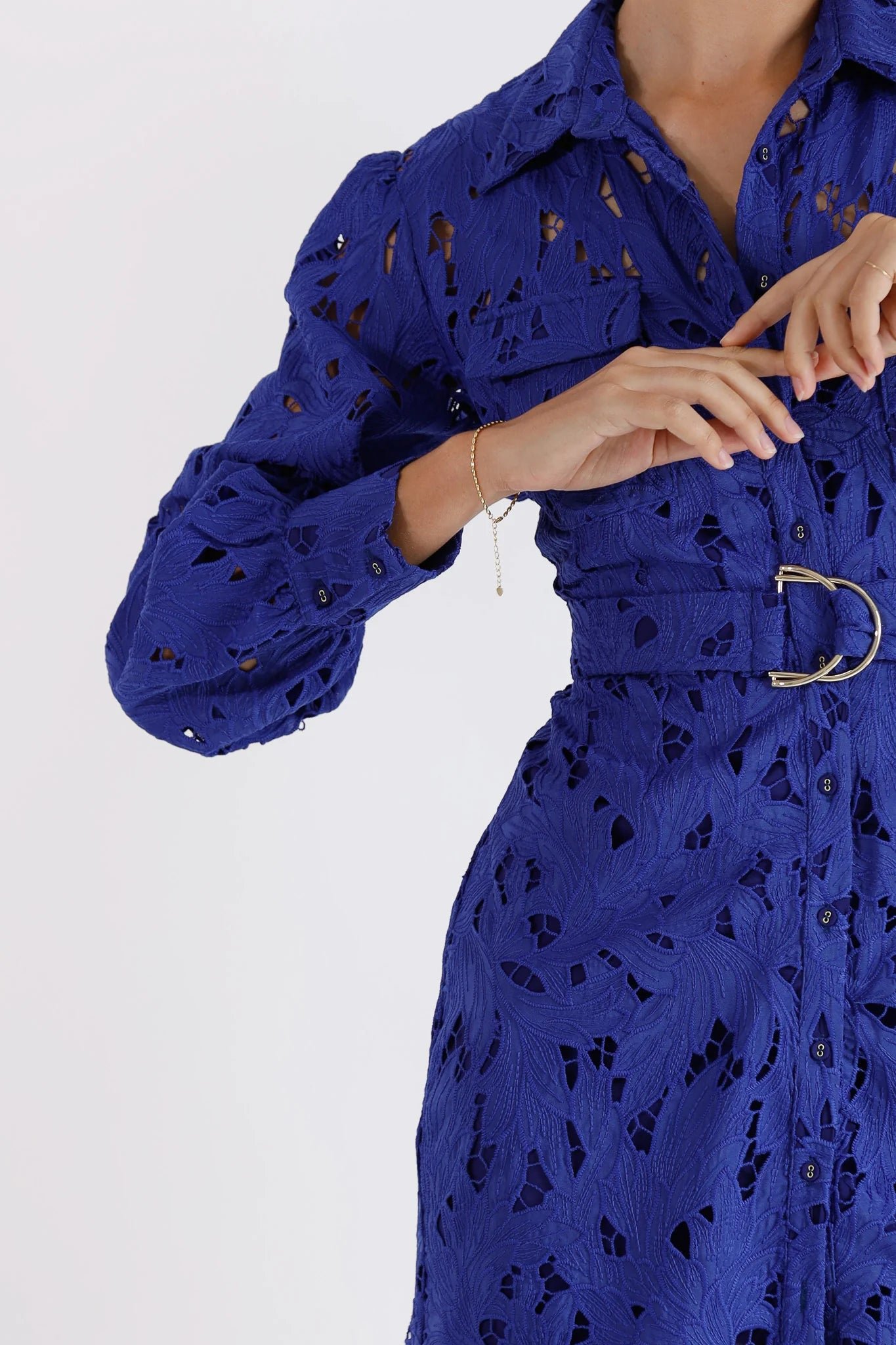 PASDUCHAS SKYLINE SHIRT DRESS - COBALT photo 4