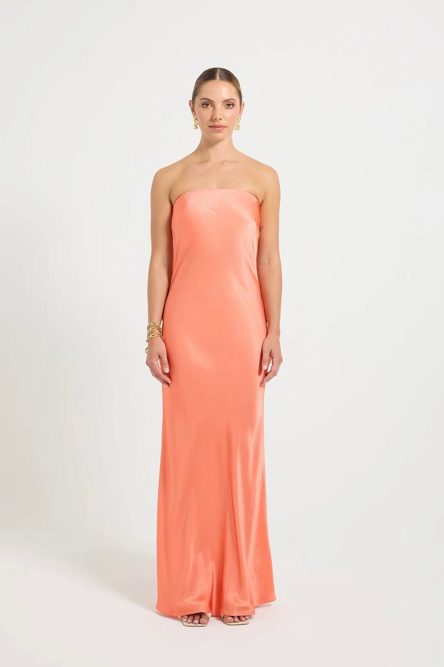 Pasduchas Quin Strapless Maxi Dress - Tangerine photo 4