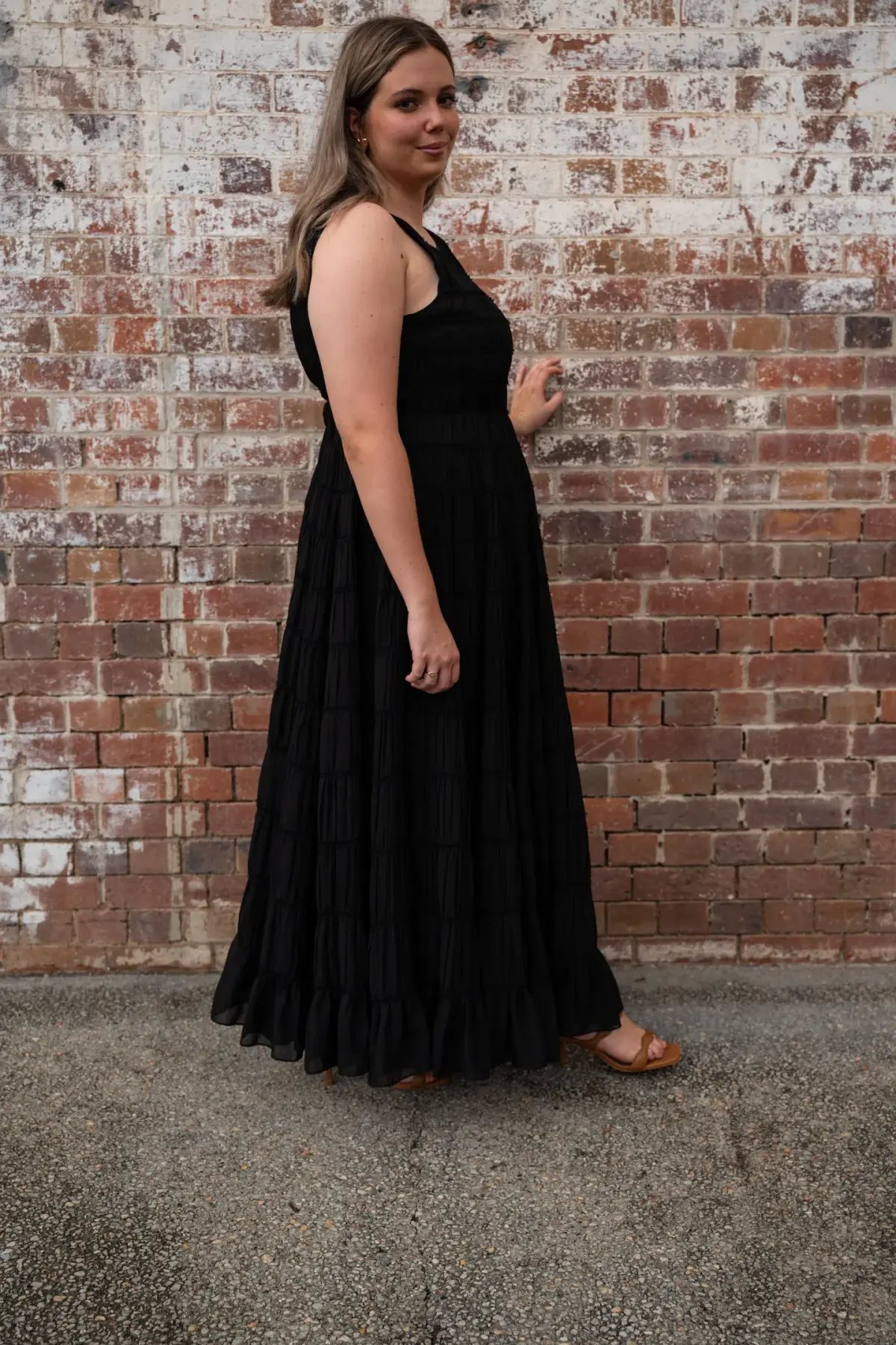 Aje Rosewood Ruched Maxi Dress Black Size 16 photo 5