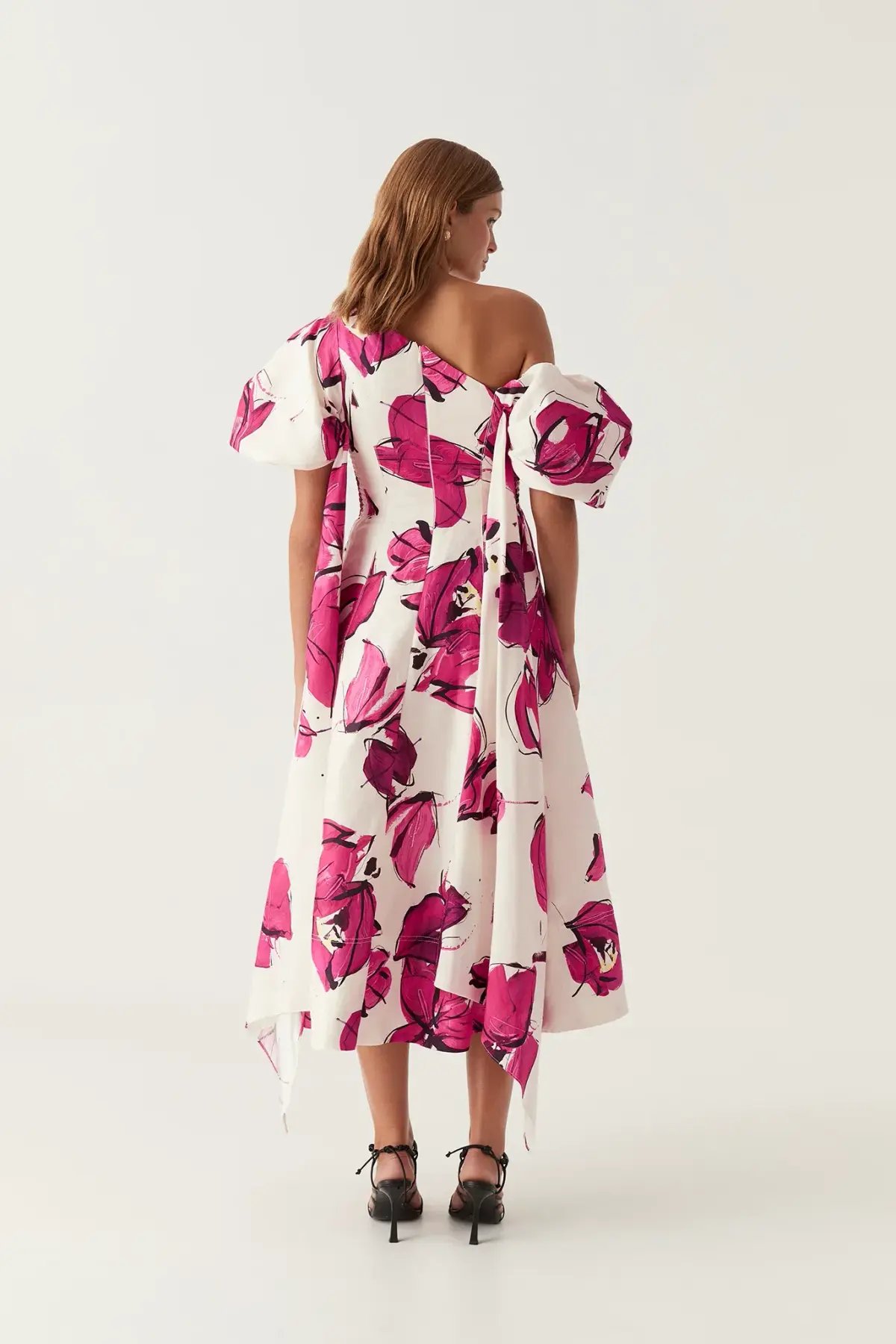 Aje Arista Tulip Sleeve Midi Dress Floral Size 10 photo 4