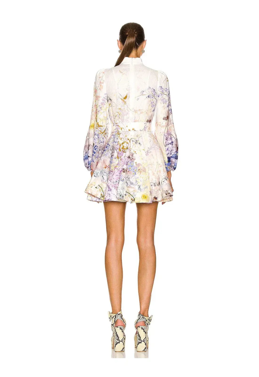 Zimmermann Rhythmic Buttoned Mini Dress Citrus Garden Size 1 / Au 10 photo 2