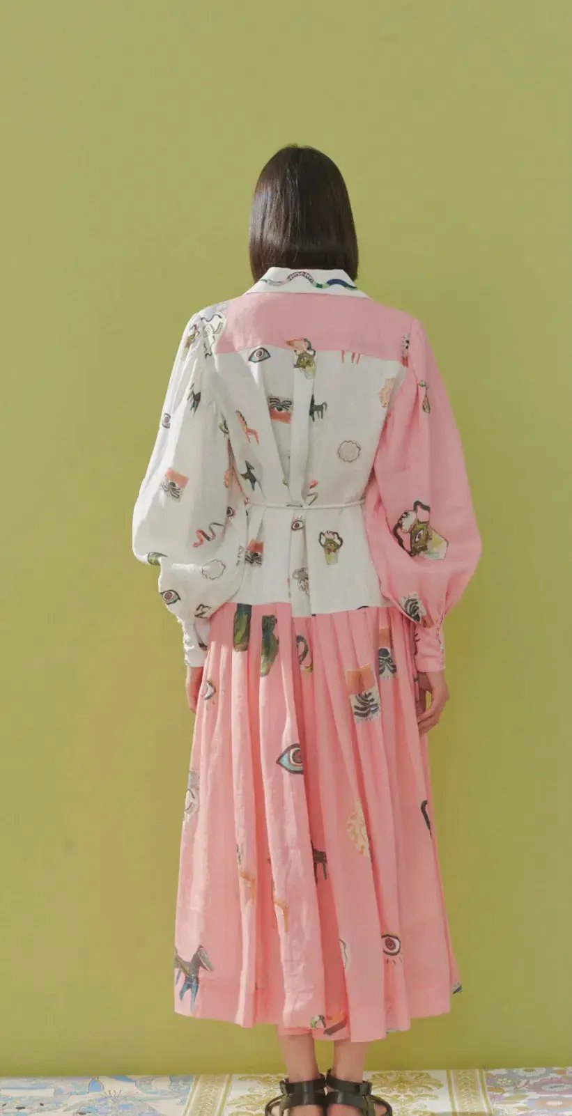 Alemais Cleo Patchwork Shirtdress Pink Size 14 photo 3