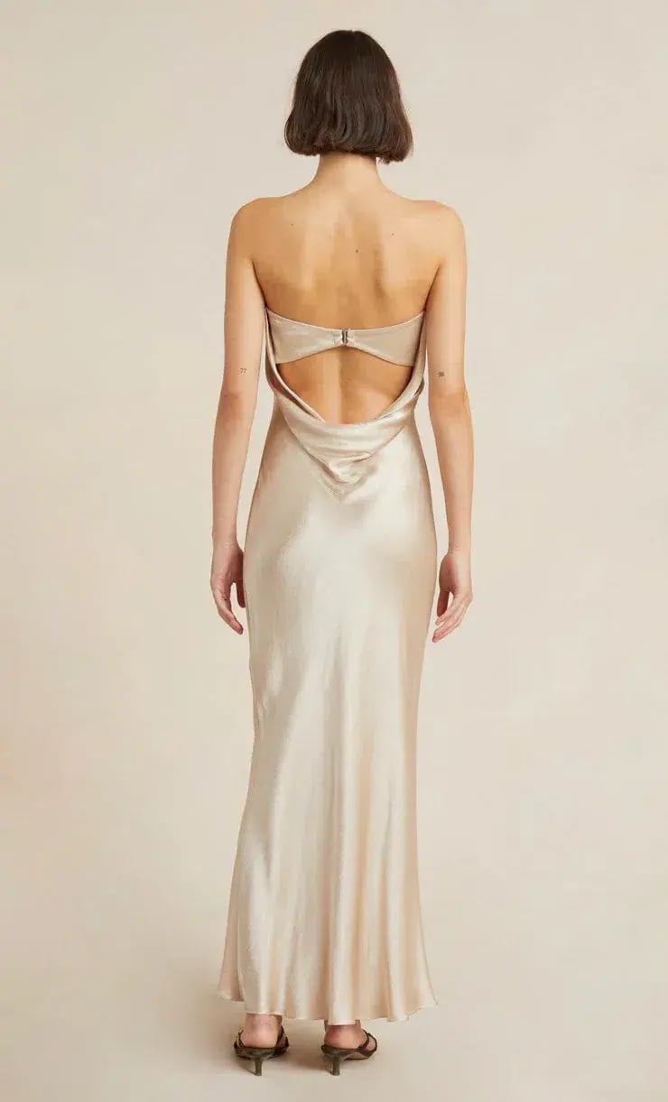 Bec and Bridge Moon Dance Strapless Dress in Sand Beige Size 12 photo 3