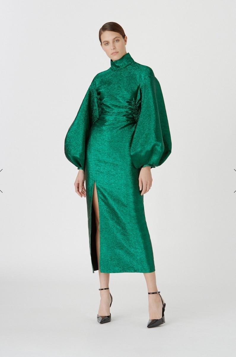 Camilla & Marc ‘Gesa’ Metallic Dress Emerald Green Size 10 photo 2