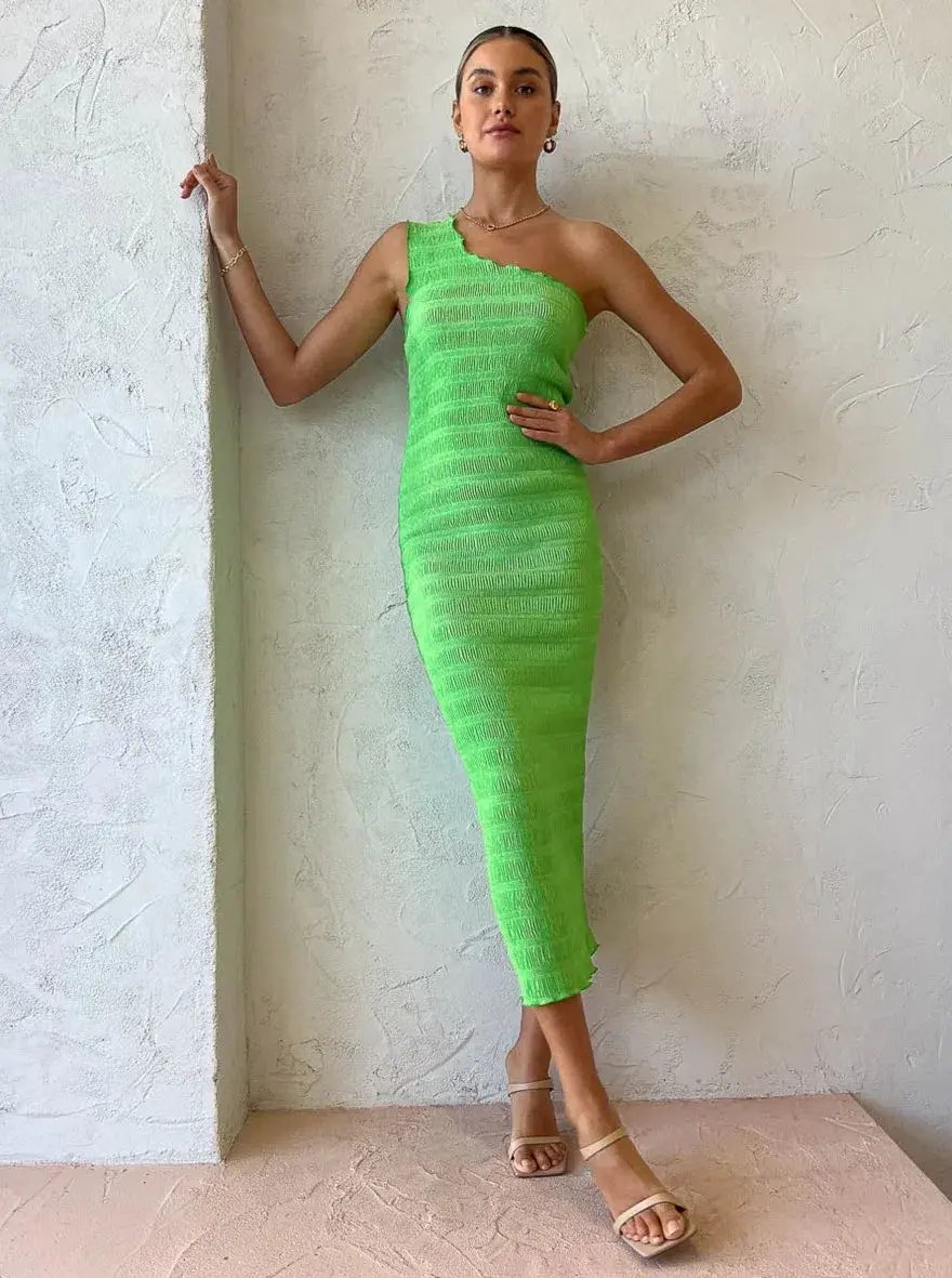 Lidee Gigi Smocking Midi Gown Green Size 6 photo 3