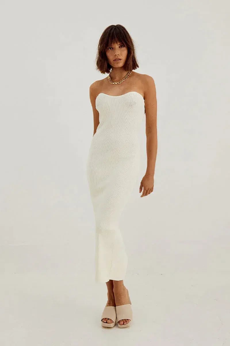 Sovere Studio Pixie Knit Midi Dress Buttermilk Size 6 photo 4