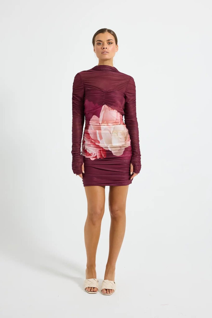 Pasduchas Dahlia Mini Dress - Dark Cherry photo 3