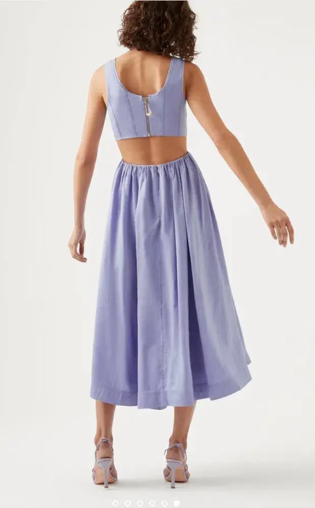 Aje Virginie Cut Out Midi Dress Purple Size 12 / L photo 3