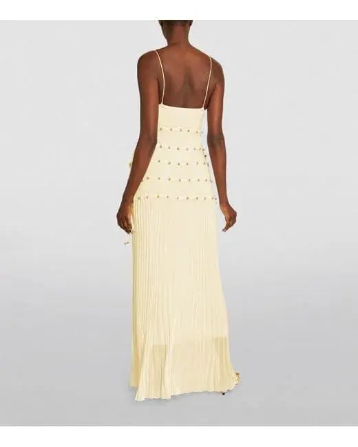 Christopher Esber Reminiscence Beaded Maxi Dress in Butter Size M / AU 10 photo 3